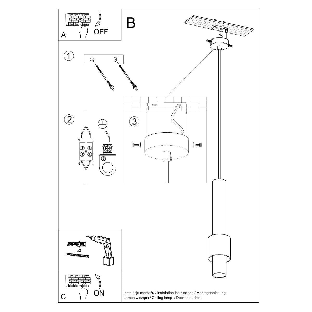 Pakabinamas šviestuvas "Shizar"